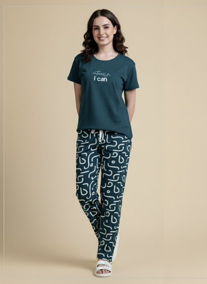 Teal Swirl Tee Pyjama Set