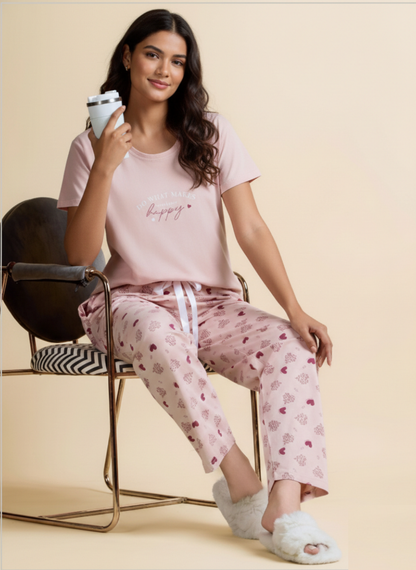 Blush Heart Tee Pyjama Set