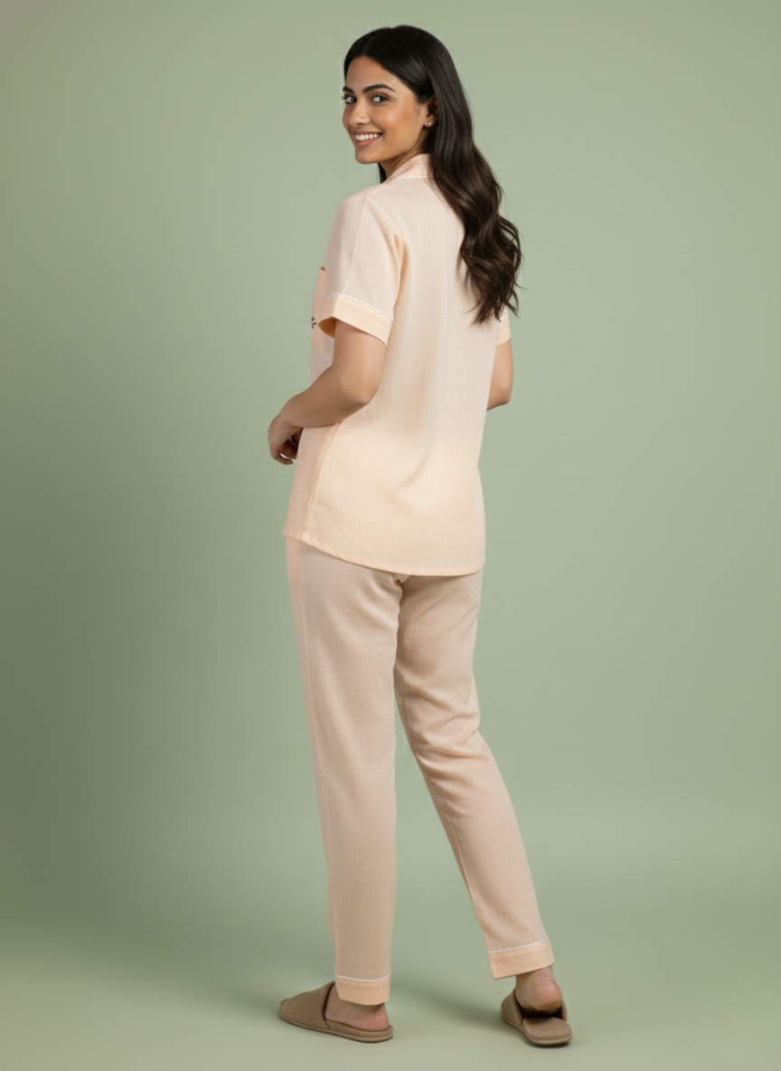 easy breezy peach pj set