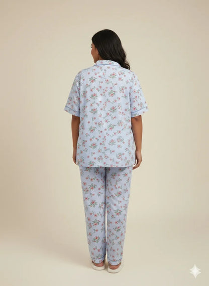 Blue Floral PJ Set