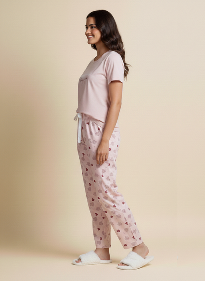 Blush Heart Tee Pyjama Set