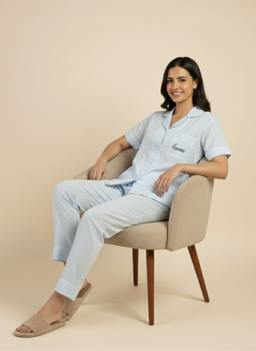 easy breezy blue pj set
