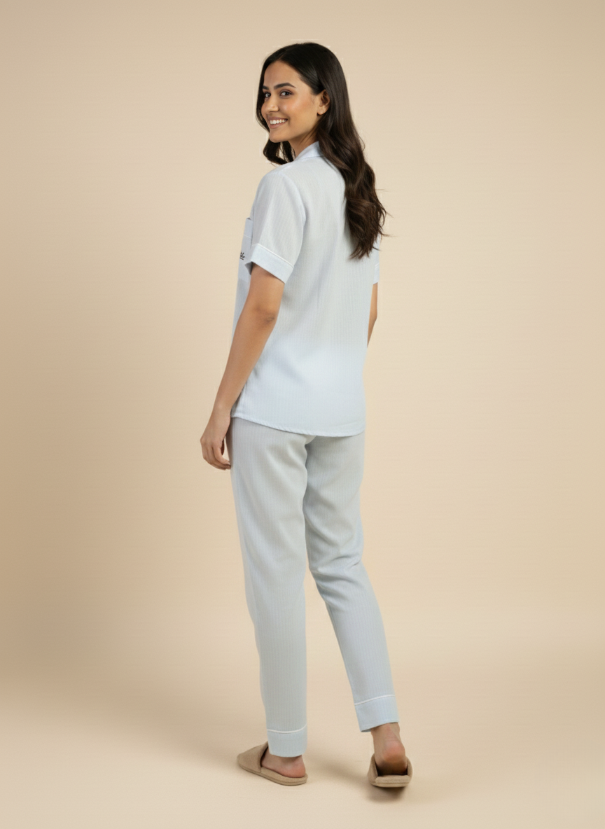 easy breezy blue pj set