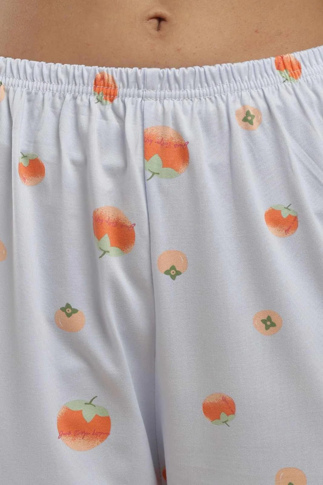 fruit print blue 3 piece pj set