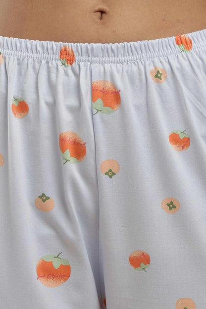 Fruit Print Blue 3 Piece PJ Set