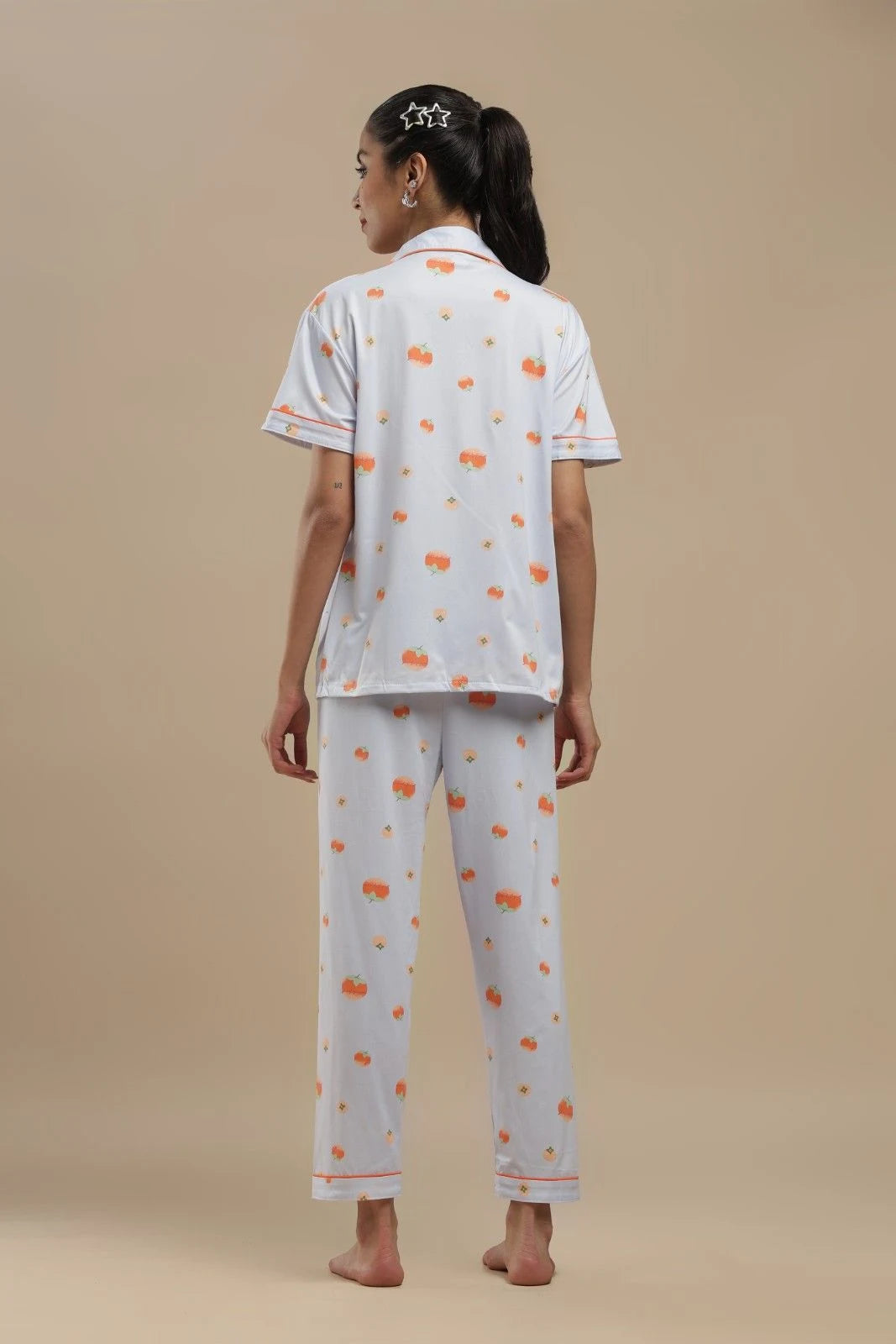 fruit print blue 3 piece pj set
