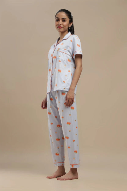 Fruit Print Blue 3 Piece PJ Set