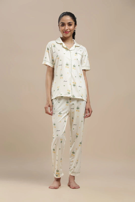 Green Blossom 3 Piece PJ Set