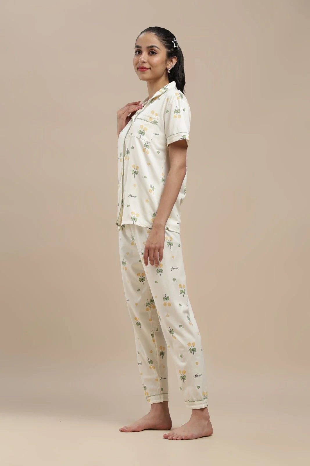 green blossom 3 piece pj set