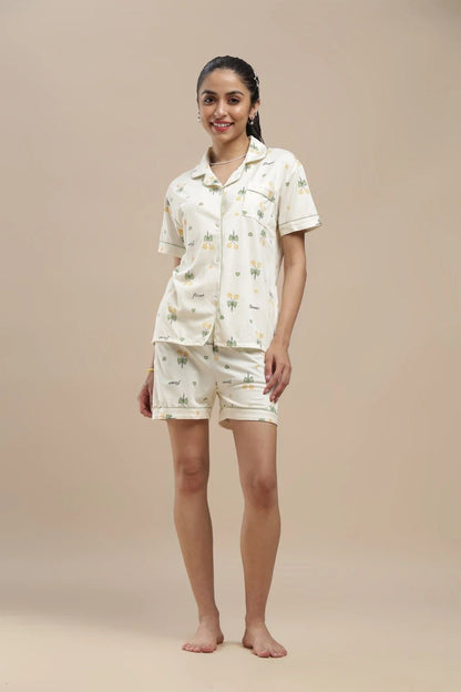 Green Blossom 3 Piece PJ Set