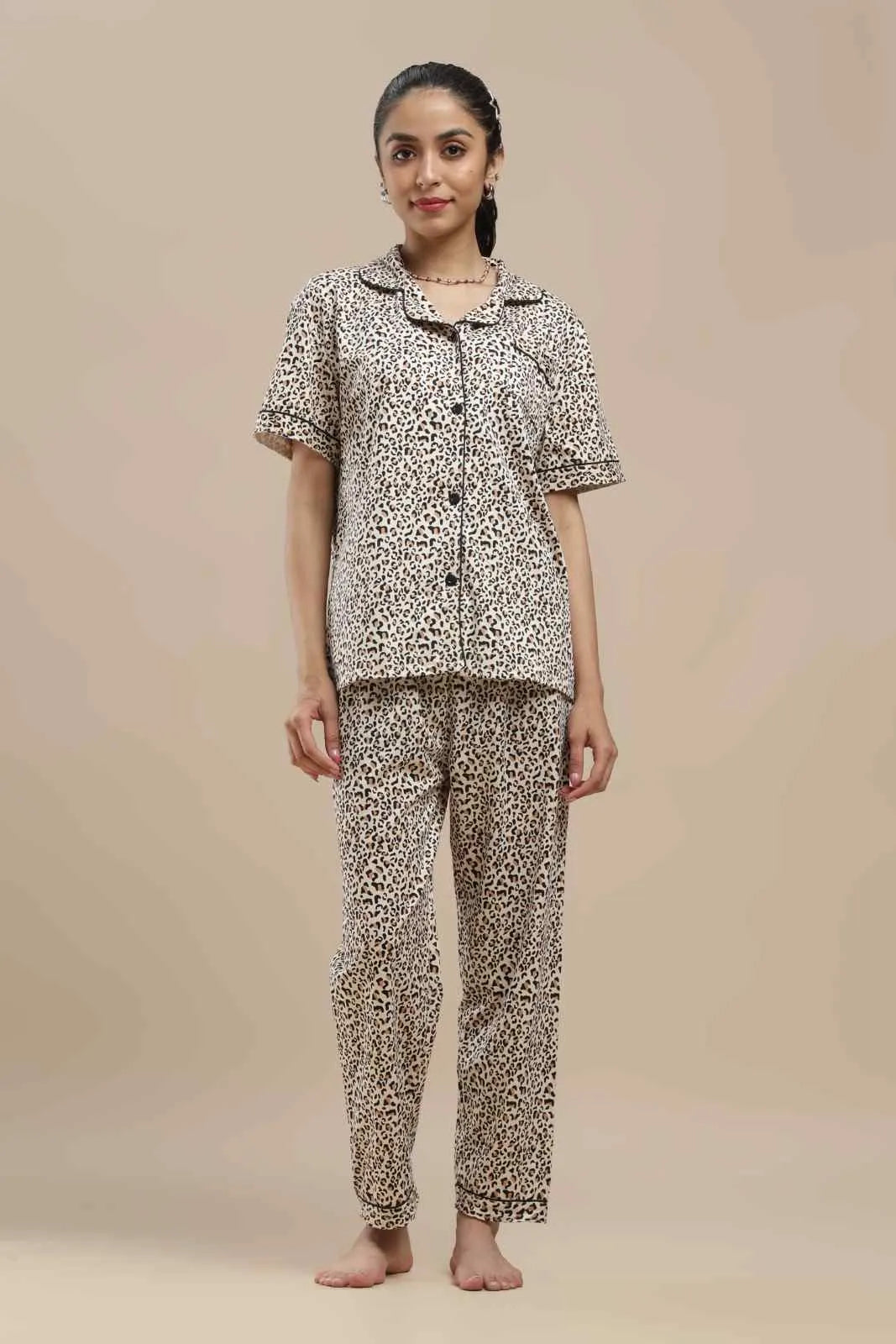 leopard print pj set