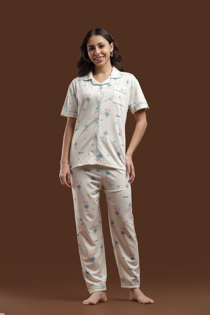 Blue Blossom 3 Piece PJ Set