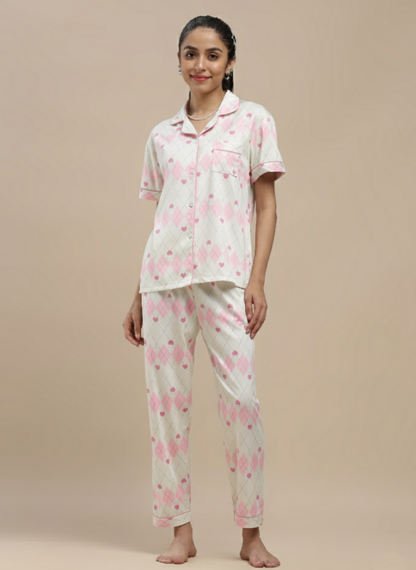 Pink Hearts 3 Piece PJ Set