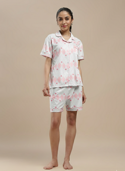Pink Hearts 3 Piece PJ Set
