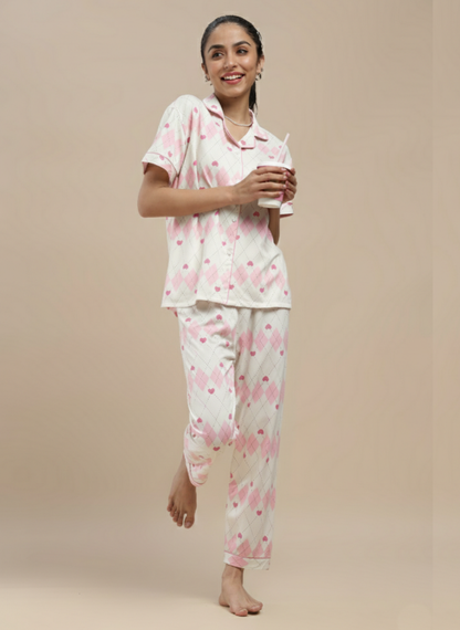 Pink Hearts 3 Piece PJ Set