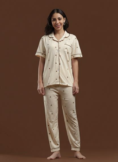Brown Teddy 3 Piece PJ Set