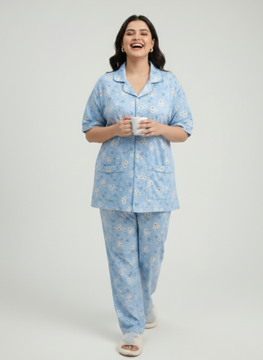 Blue Floral PJ Set