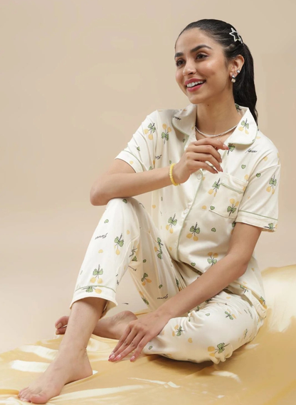 Green Blossom 3 Piece PJ Set