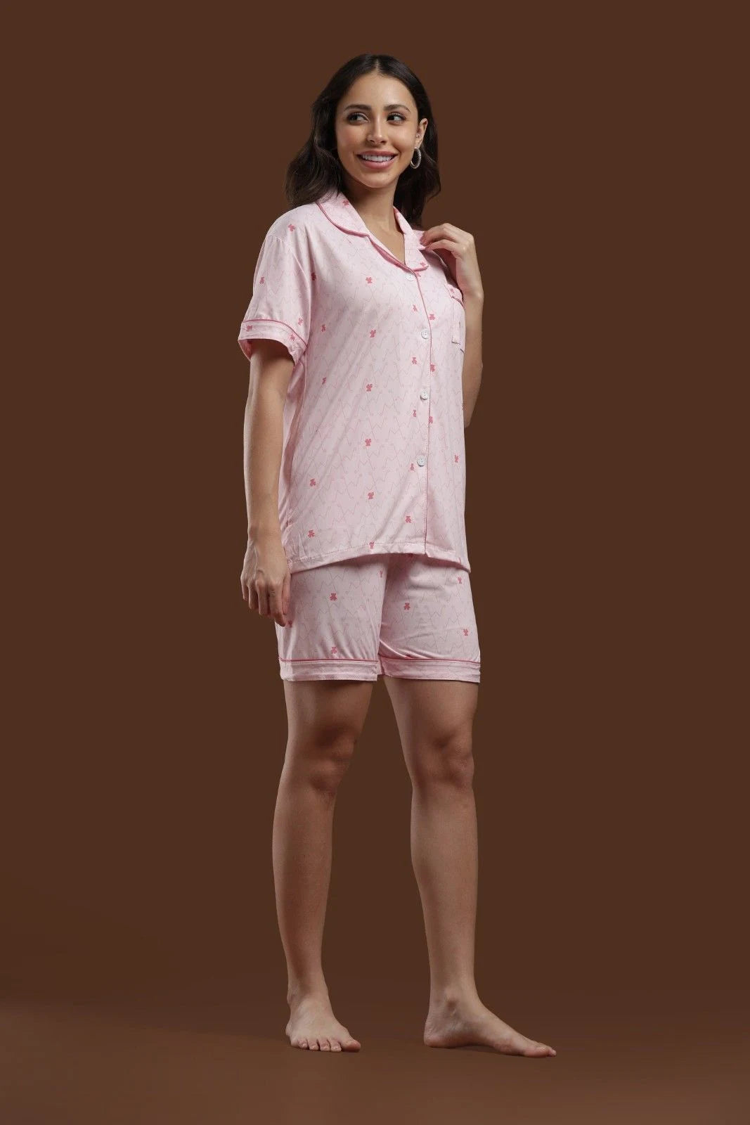 pink teddy 3 piece pj set