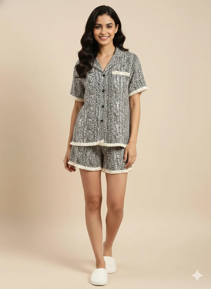 tweed bra- free short set