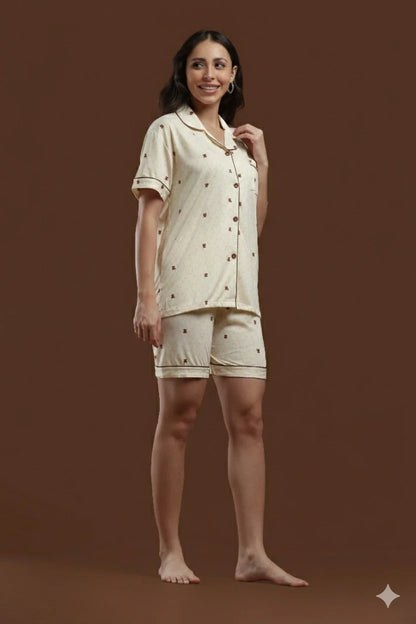 Brown Teddy 3 Piece PJ Set