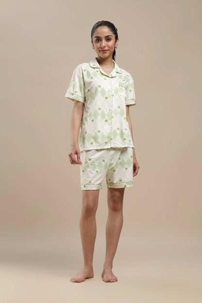 Green Hearts 3 Piece PJ Set