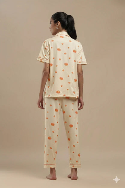 Fruit Print Cream 3 Piece PJ Set