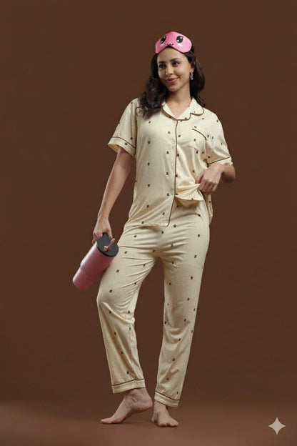 Brown Teddy 3 Piece PJ Set