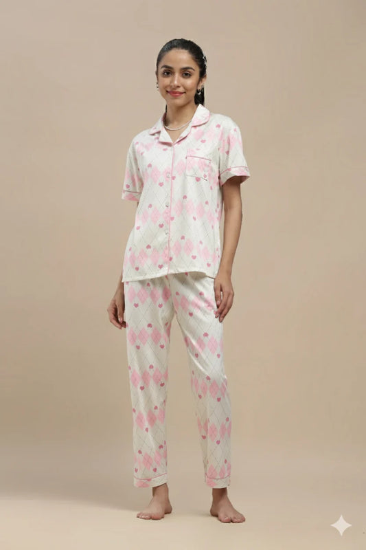 Pink Hearts 3 Piece PJ Set