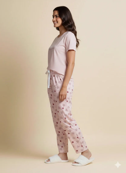Blush Heart Tee Pyjama Set