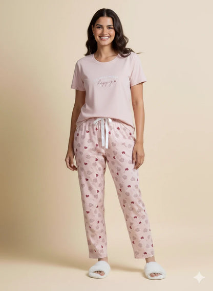 Blush Heart Tee Pyjama Set