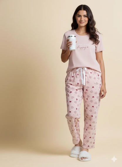 Blush Heart Tee Pyjama Set