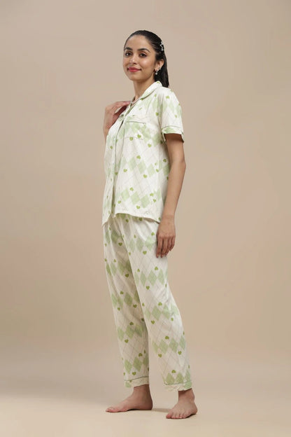 Green Hearts 3 Piece PJ Set