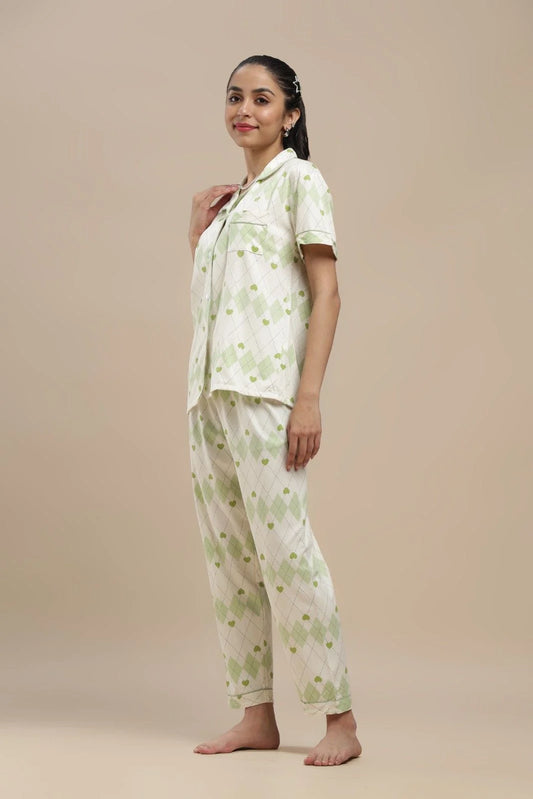 Green Hearts 3 Piece PJ Set